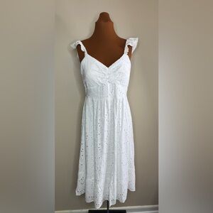 Neat Lily Rose White Eyelet Midi Sundress Sleeveless Size Large